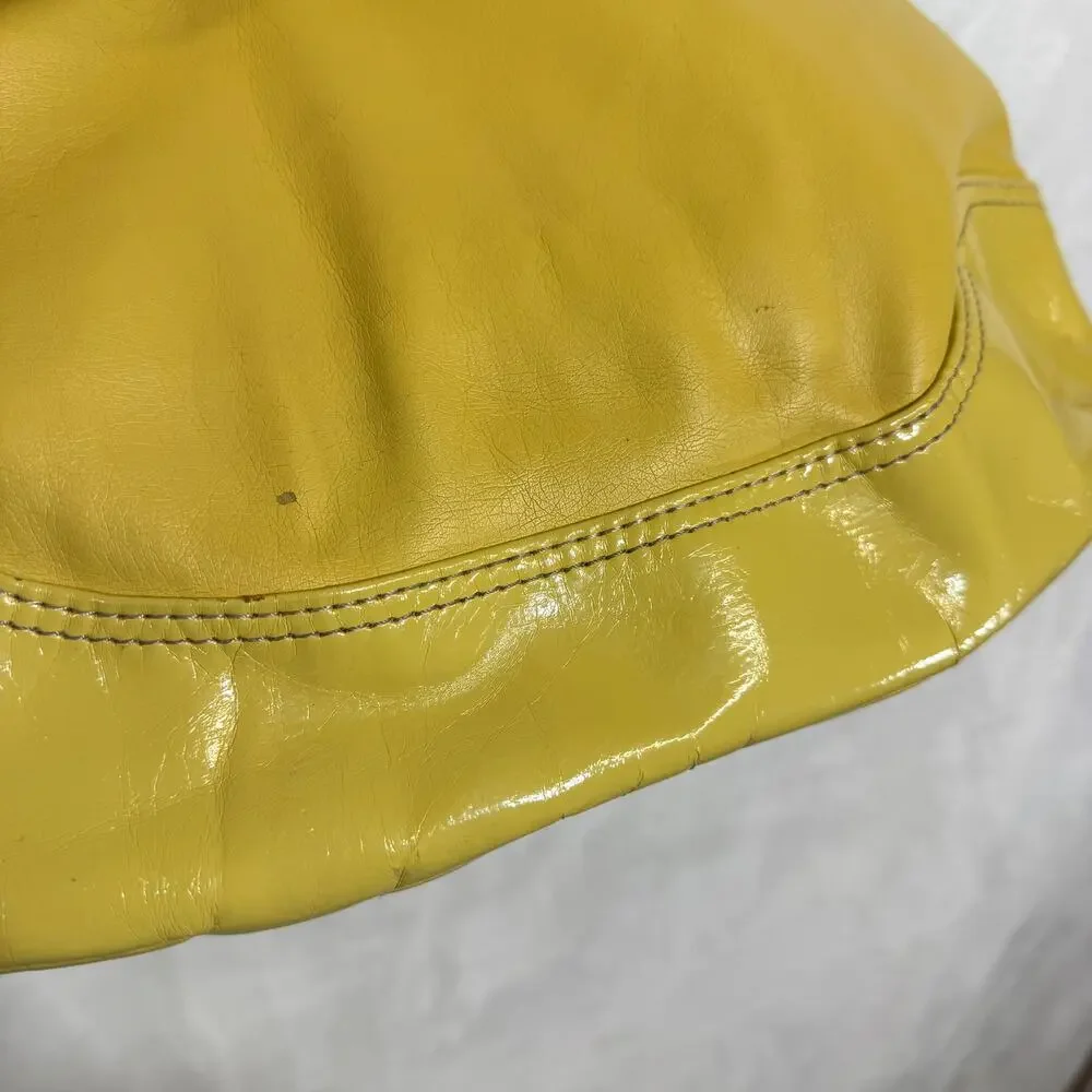 Nine & Co Yellow Handbag‎ Shoulder Bag Purse Faux Leather Retro Y2K Babydoll - Picture 7 of 12
